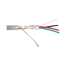 Cable Calibre 18, 4 Conductores, Blindado, 305 Metros, Riser, UL, Color Gris, Hecho en México