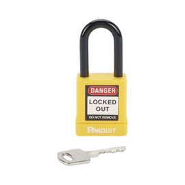 Candado de Bloqueo LOTO de Seguridad Dieléctrico, Con Llave Única, Diámetro de 6.5 mm, Color AMARILLO