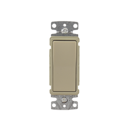 Interruptor Unipolar Residencial 15 A 120-277 V / Cableado Lateral y Trasero / Color Marfil.