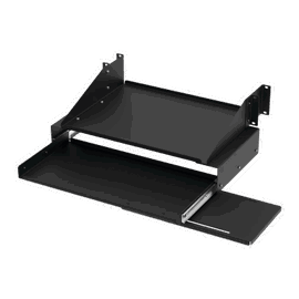 Charola Deslizable Para Soportar Equipos en rack de 19in, Para teclado con estante para monitor, Capacidad de 45.5kg 4UR.