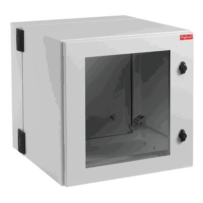Gabinete Industrial ProTek de Puerta con Ventana, Protección NEMA Tipo 4/12/4X; IP55; IK10, Abatible, Fabricado en Acero, 12 UR, Color Gris Claro