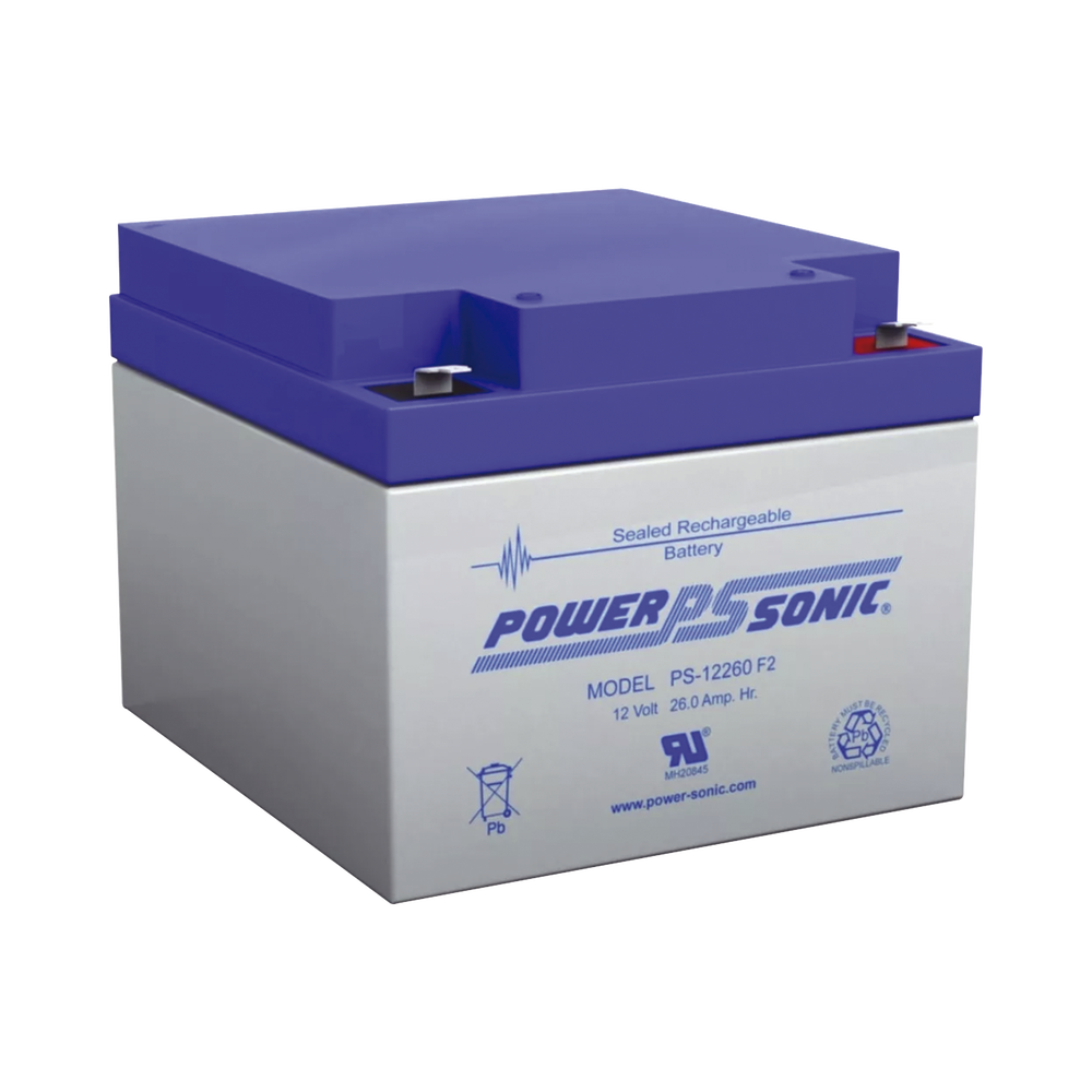 Batería de Respaldo UL de 12V 26AH / Ideal para Sistemas de Detección de Incendio / Control de Acceso / Intrusión / Videovigilancia / Terminales Tipo F2