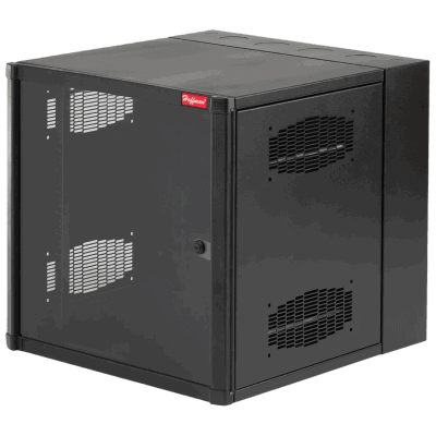 Gabinete AccessPlus de Montaje en Pared de 19in, Rieles Numerados y Roscados #10-32, Puerta con Ventana de Seguridad, 600 mm de Ancho, 762 mm de Profundidad, 12 UR, Color Negro
