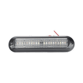Luz Auxiliar Ultra Brillante  IP67 de 18 LEDs, Color Rojo/Azul/Ambar, con mica transparente y bisel negro