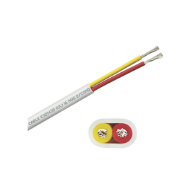 Rollo de cable plano grado marino calibre 16,  de 2 conductores (rojo y amarillo) de 250 pies (76.2 m).
