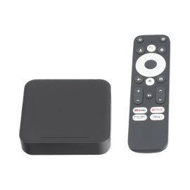 TV Box Android UHD, Compatible con Google TV , Conexión WiFi en 2.4 y 5 GHz, Puerto LAN RJ45, Puerto  HDMI.