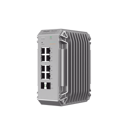 Switch Industrial PoE, Ideal para temperaturas Extremas y protección contra descargas, 8 puertos Gigabit PoE 802.3af/at + 2 SFP para fibra 1Gb, gestión gratuita desde la nube, 125w