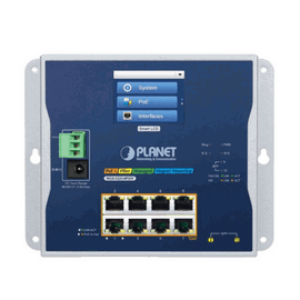 Switch Industrial Flat-Type 8 Puertos Gigabit C/PoE 802.3at, 2 Puertos SFP, LCD