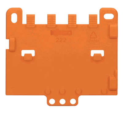 Placa de Retención para Soporte de Montaje / Series 221 o 222 / Ajuste DIN-35 / Datos Mecánicos y Materiales Incluidos