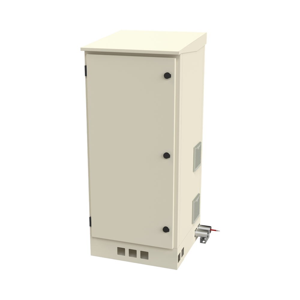 Gabinete de Piso para Exterior con Ventiladores y Termostato con Rack de 19