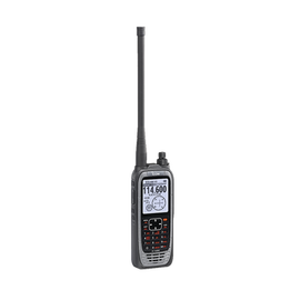 VHF Air Band Transceiver with LCD Display of 2.3 in, 6W (PEP) of Power, Navigation, Bluetooth and GPS, Battery, Belt Clip, Charger and Antenna Included