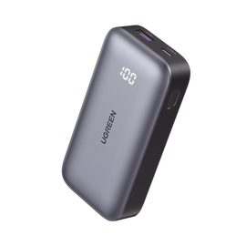 Mini Power Bank 30W  | 10 000 mAh |  2 Puertos PD3.0, USB C+A | Carga Rápida | Pantalla Digital | Compatible con iPhone 16 Pro Max/15/14, MacBook Air, iPad, Galaxy S24 Ultra, | Color Negro.