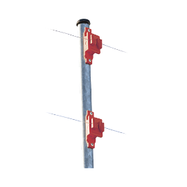 Aislador de Paso color Rojo reforzado para cercos eléctricos, resistente al clima extremoso