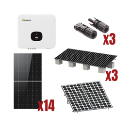 Kit Solar Interconexion  / 8kW  220Vca / Inversor GROWATT / Montaje Incluido