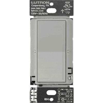 (RadioRa3) )Atenuador (dimmer) Auxiliar de pared, compañero de atenuadores multilocación. Usar en 3 vías o escalera.