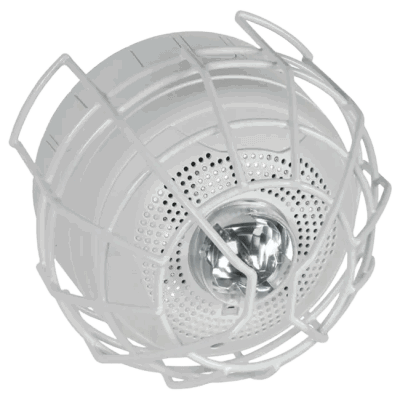 Protector De Rejilla Anti Vandalismo Y Golpes Accidentales, Color Blanco, Para Sirenas/Estrobos/Bocinas System Sensor, Montaje en Superficie en Techo, 8.55