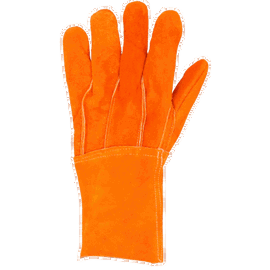 Guantes de Carnaza Largo/ Refuerzo en Palma / Resistente a Abrasión y Temperaturas Moderadas.