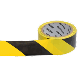 Cinta de Señalización / Adhesivo Acrílico / Espesor 0.105 mm / Colores Amarillo-Negro / Ancho 48 mm / Largo 18 m / Alta Visibilidad