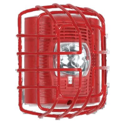 Protector De Rejilla Anti Vandalismo Y Golpes Accidentales, Color Rojo, Para Sirenas/Estrobos/Bocinas System Sensor, Montaje a Ras, 7.40