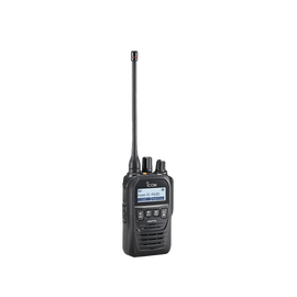 Portable digital radio with 512 channels,  450-512MHz, submersible, Bluetooth built-in. Battery, clip belt, charger, and antenna included.