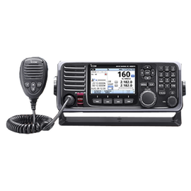 Class E DSC MF/HF SSB radio with color TFT display, 150 W, 830 Channels.
