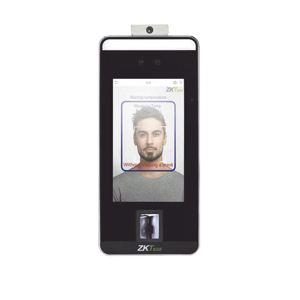 Terminal de reconocimiento Facial, Palma, Huella Digital y temperatura de alta velocidad