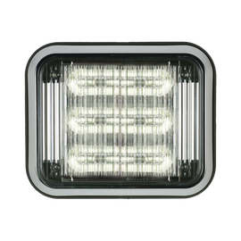 Luz perimetral led prizm  II de 7x9 con bisel, lente de color y ref 8, ambar