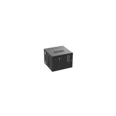 Gabinete PanZone de Montaje en Pared, de 19in, Puerta con Ventana de Seguridad, 9 UR, 635mm de Profundidad, Color Negro