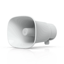 UniFi Protect AI Horn Speaker, Altavoz IP 120 dB, PoE+, Alerta AI Avanzada, Montaje Pared, Esquina y Poste, IP66