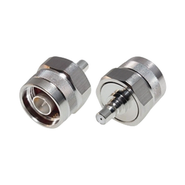 Adaptador de Bajo PIM, Interserie de Conector N Macho a QMA (Quick Mate) Hembra, Bronce Blanco /Oro /Teflón.