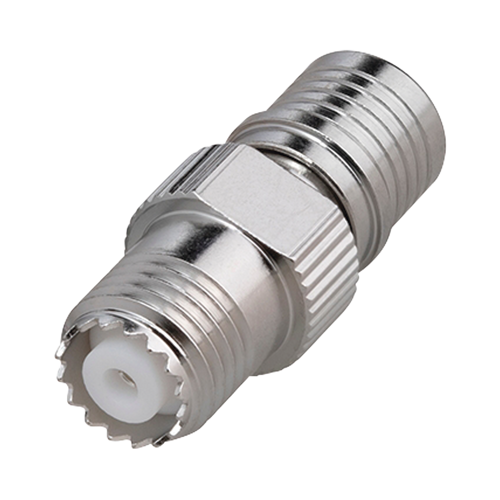 Adaptador de QMA (Quick Mate) Macho a Mini-UHF Hembra, Bronce Blanco /Oro /Teflón.