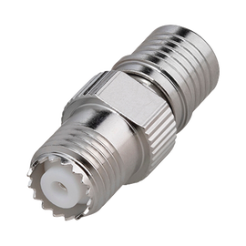 Adaptador de QMA (Quick Mate) Macho a Mini-UHF Hembra, Bronce Blanco /Oro /Teflón.