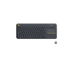 Logitech Wireless Touch Keyboard K400 Plus - Teclado - con panel táctil - inalámbrico - 2.4 GHz - QWERTY - Internacional de EE. UU. - negro