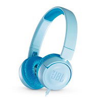 JBL JR300 - Auriculares con diadema para niños - en oreja - cableado - conector de 3,5 mm - azul hielo - para niños - Headset para niños con límite de decibeles