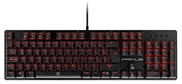 Primus Gaming - Ballista100T - Keyboard - Wired - Spanish - USB - Ball100T Rd PKS-103S