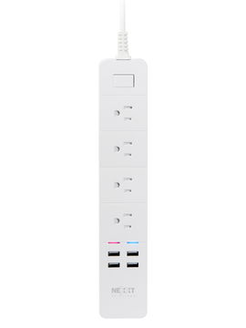 Nexxt - Solutions Connectivity - wireless 4 outlet - Conexión Wi-Fi - 4 toma corriente - 4 puertos USB de carga - Compatible  con Amazon Alexa y Google Asistant - 1875W de potencia máxim