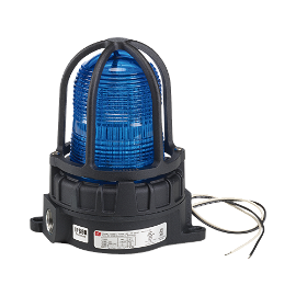 Luz de advertencia LED para ubicaciónes peligrosas, montaje tipo tubo, 24Vcd, azul