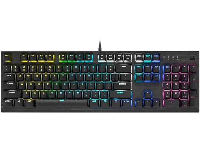 Corsair Memory - Keyboard - Wired - English - USB - Ergonomic Design - All black - Low Profile