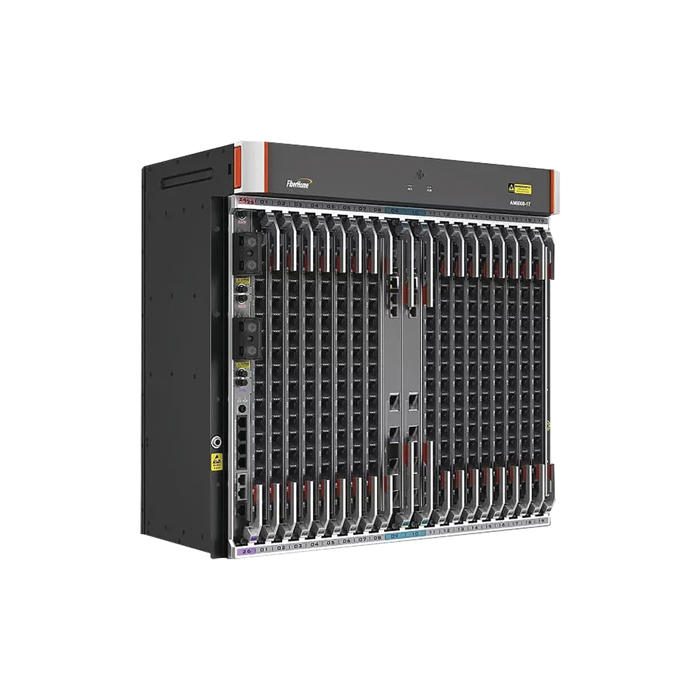 OLT Carrier Class Modular GPON, 16 Ranuras de Servicio, 1 Tarjeta de Servicio, crecimiento hasta 256 puertos GPON o 128 XGPON