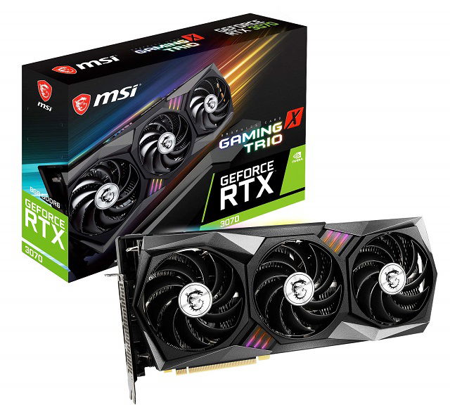 MSI GeForce RTX 3070 GAMING X TRIO - Tarjeta gráfica - GF RTX 3070 - 8 GB GDDR6 - PCIe 4.0 - HDMI, 3 x DisplayPort