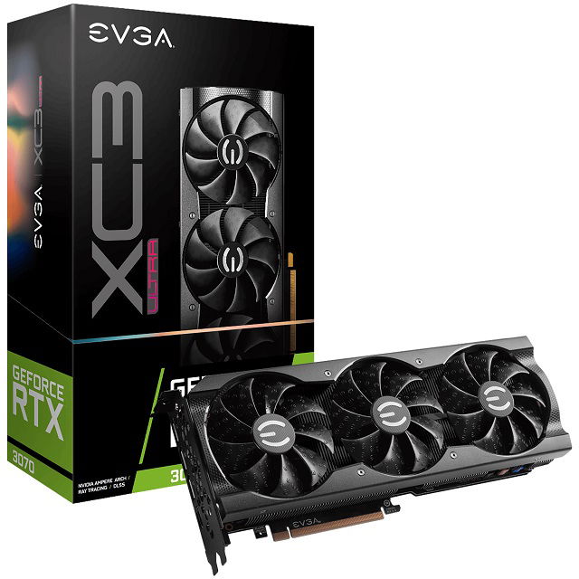 EVGA GeForce RTX 3070 XC3 ULTRA GAMING - Tarjeta gráfica - GF RTX 3070 - 8 GB GDDR6 - PCIe 4.0 x16 - HDMI, 3 x DisplayPort - negro