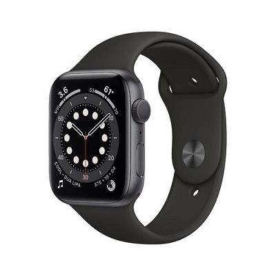 Apple Watch Series 6 (GPS) - 40 mm - aluminio gris espacial - reloj inteligente con pulsera deportiva - fluoroelastómero - negro - tamaño de la banda: S/M/L - 32 GB - Wi-Fi, Bluetooth - 30.5 g