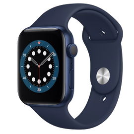 Apple Watch Series 6 (GPS) - 44 mm - aluminio azul - reloj inteligente con pulsera deportiva - fluoroelastómero - azul marino oscuro - tamaño de la banda: S/M/L - 32 GB - Wi-Fi, Bluetooth - 36.5 g