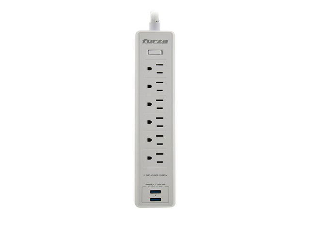 Forza - Surge protector - AC 110/220 V - 5 Tomas de Corriente - UNV NEMA 2USB 5ft WH