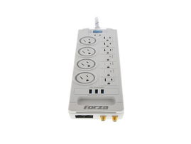 Forza - Surge protector - AC 110/220 V - 11 Tomas de Corriente - NEMA 3USB 5ft WH
