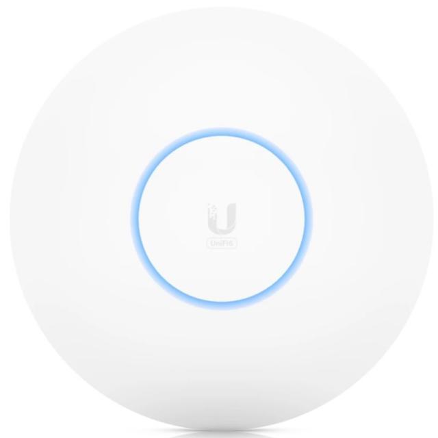Ubiquiti - U6-LR - Wireless access point - Ø220 x 48 mm - 48V 0.5A PoE adapter (Not included) - LEDs White/blue - Certifications CE/FCC/IC