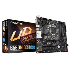 Gigabyte B560M DS3H - 1.0 - placa base - micro ATX - Socket LGA1200 - B560 Chipset - USB-C Gen1, USB 3.2 Gen 1 - Gigabit LAN - Tarjeta gráfica (CPU necesaria) - HD Audio (8-canales)