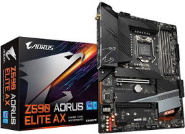 Gigabyte Z590 AORUS ELITE AX - 1.0 - placa base - ATX - Socket LGA1200 - Z590 Chipset - USB-C Gen2, USB 3.2 Gen 1, USB 3.2 Gen 2, USB-C Gen 2x2 - 2.5 Gigabit LAN, Wi-Fi - Tarjeta gráfica (CPU necesaria) - HD Audio (8-canales) Gigabyte Z590 AORUS ELITE AX - 1.0 - placa base - ATX - Socket LGA1200 - Z590 Chipset - USB-C Gen2, USB 3.2 Gen 1, USB 3.2 Gen 2, USB-C Gen 2x2 - 2.5 Gigabit LAN, Wi-Fi - Tarjeta gráfica (CPU necesaria) - HD Audio (8-canales)