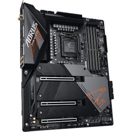 Gigabyte Z590 AORUS MASTER - 1.0 - placa base - ATX - Socket LGA1200 - Z590 Chipset - USB-C Gen2, USB 3.2 Gen 1, USB 3.2 Gen 2, USB-C Gen 2x2 - 10 Gigabit LAN, Wi-Fi 6, Bluetooth - Tarjeta gráfica (CPU necesaria) - HD Audio (8-canales) Gigabyte Z590 AORUS MASTER - 1.0 - placa base - ATX - Socket LGA1200 - Z590 Chipset - USB-C Gen2, USB 3.2 Gen 1, USB 3.2 Gen 2, USB-C Gen 2x2 - 10 Gigabit LAN, Wi-Fi 6, Bluetooth - Tarjeta gráfica (CPU necesaria) - HD Audio (8-canales)