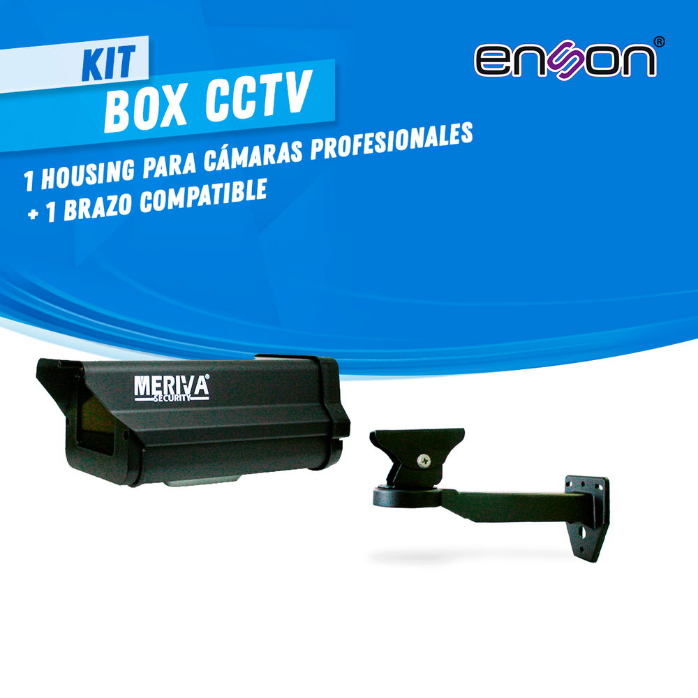 KIT BOX CCTV 2 1x MVA-205BW HOUSING MERIVA TECHNOLOGY MVA-605BW NEGRO / 25CM LARGO / IP66 / EXTERIOR 1x MVA-605BS BRAZO MERIVA TECHNOLOGY MVA-605BS NEGRO / 25CM LARGO / IP66 / EXTERIOR